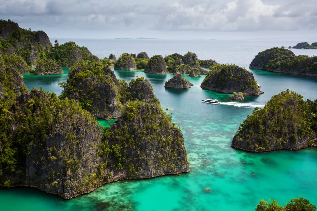 View from viewpoint of Piaynemo island, Raja Ampat, Indonesia