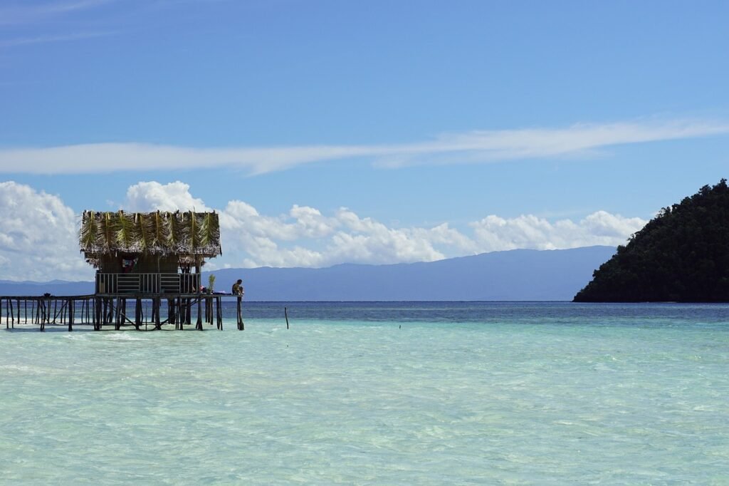 beach, air, sea, nature, raja ampat, indonesia